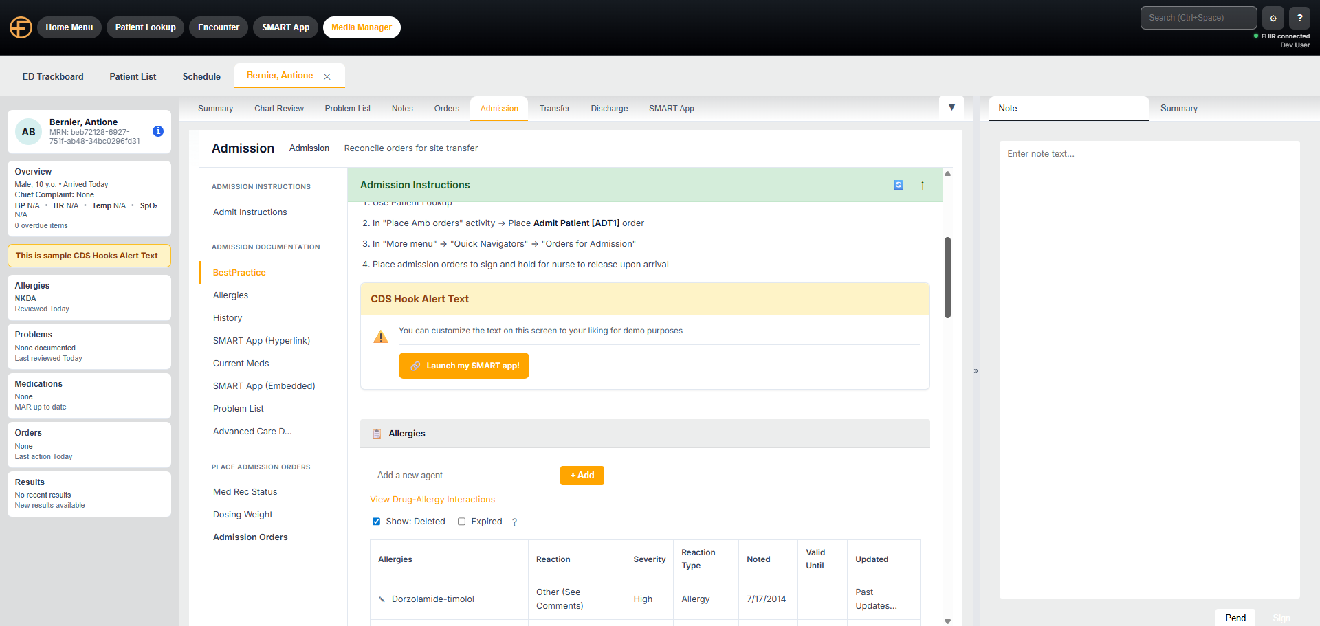 CDS Hooks screenshot
