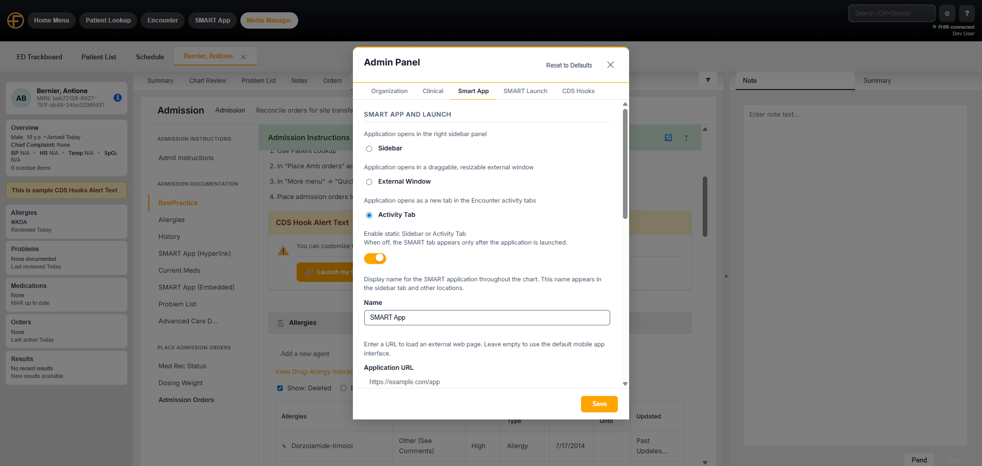 Configuration Panel screenshot
